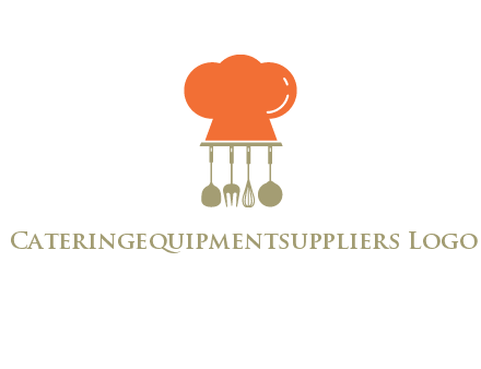 kitchen tools under chef cap logo