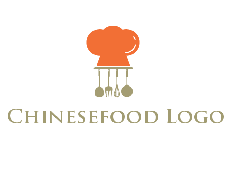 kitchen tools under chef cap logo