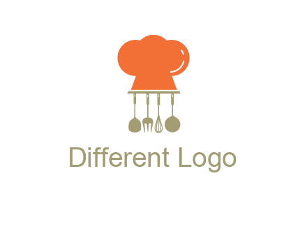 kitchen tools under chef cap logo