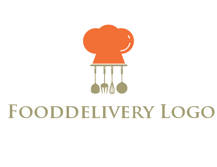 kitchen tools under chef cap logo