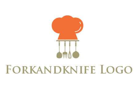 kitchen tools under chef cap logo