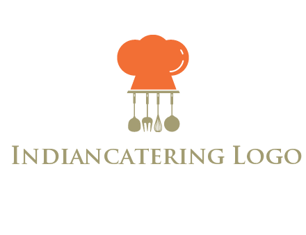 kitchen tools under chef cap logo