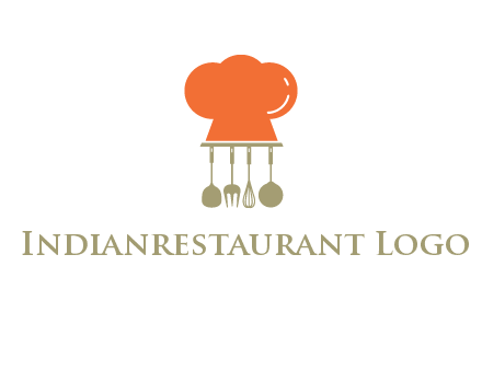 kitchen tools under chef cap logo