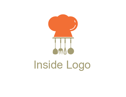 kitchen tools under chef cap logo