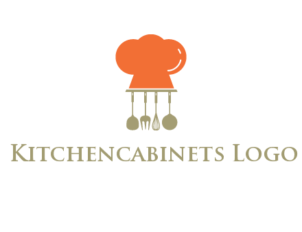 kitchen tools under chef cap logo