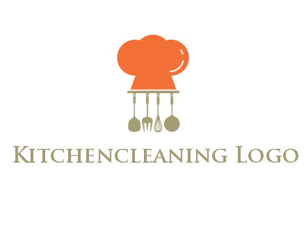 kitchen tools under chef cap logo