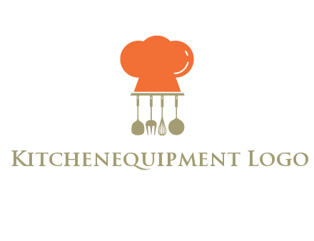 kitchen tools under chef cap logo