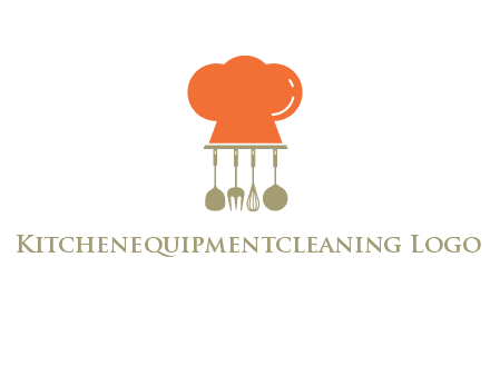 kitchen tools under chef cap logo