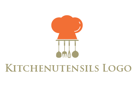 kitchen tools under chef cap logo