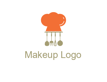 kitchen tools under chef cap logo