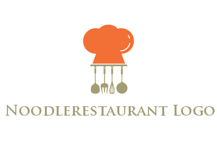 kitchen tools under chef cap logo