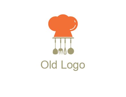 kitchen tools under chef cap logo