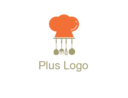 kitchen tools under chef cap logo