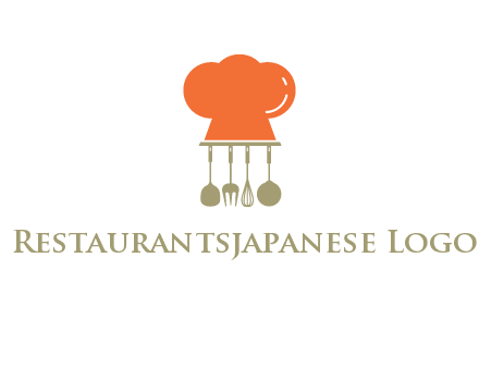 kitchen tools under chef cap logo