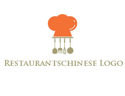 kitchen tools under chef cap logo