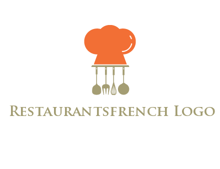 kitchen tools under chef cap logo