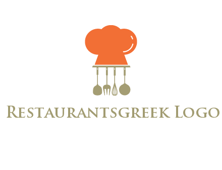 kitchen tools under chef cap logo
