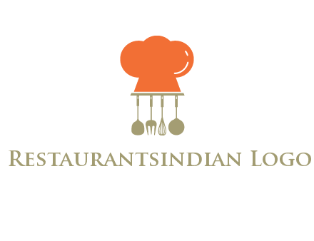 kitchen tools under chef cap logo