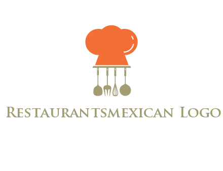kitchen tools under chef cap logo