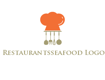 kitchen tools under chef cap logo
