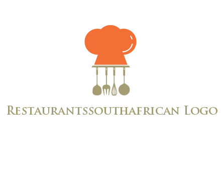 kitchen tools under chef cap logo