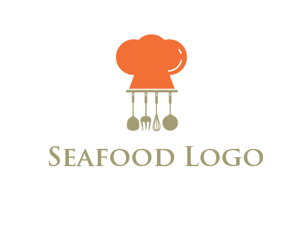 kitchen tools under chef cap logo
