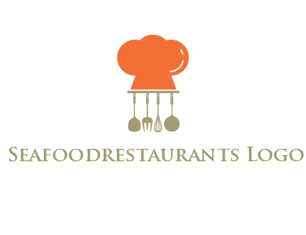 kitchen tools under chef cap logo
