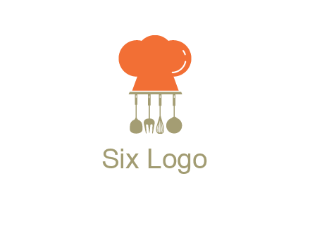 kitchen tools under chef cap logo