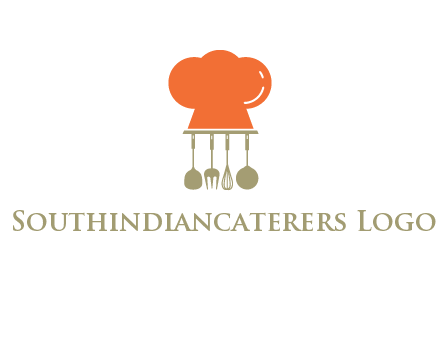 kitchen tools under chef cap logo