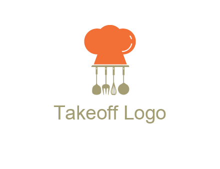 kitchen tools under chef cap logo