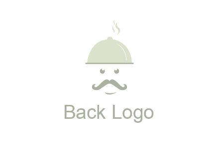 chef with dish and mustache logo