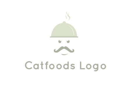 chef with dish and mustache logo