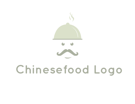 chef with dish and mustache logo