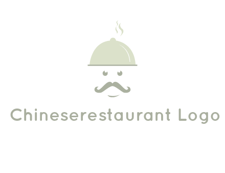 chef with dish and mustache logo