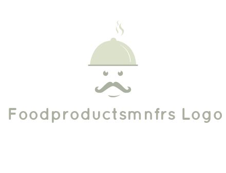 chef with dish and mustache logo