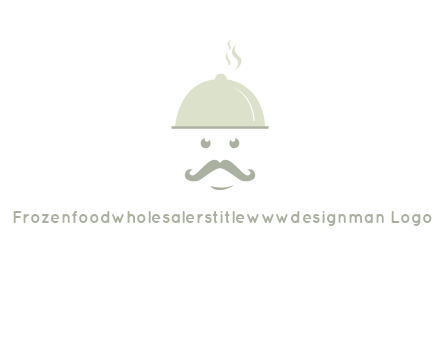 chef with dish and mustache logo
