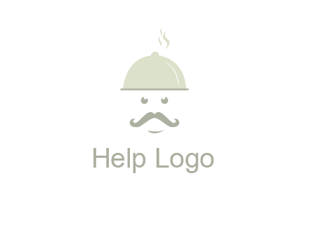 chef with dish and mustache logo