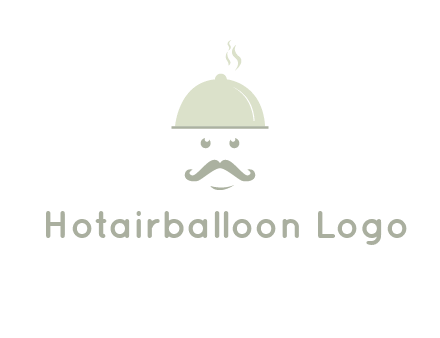 chef with dish and mustache logo