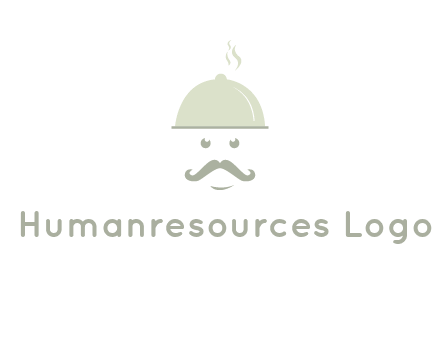 chef with dish and mustache logo