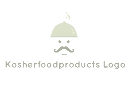 chef with dish and mustache logo