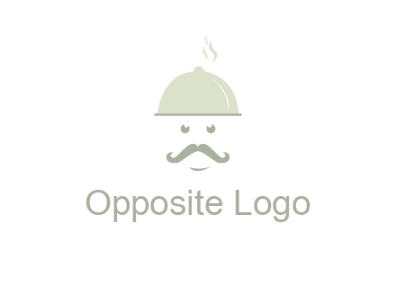 chef with dish and mustache logo