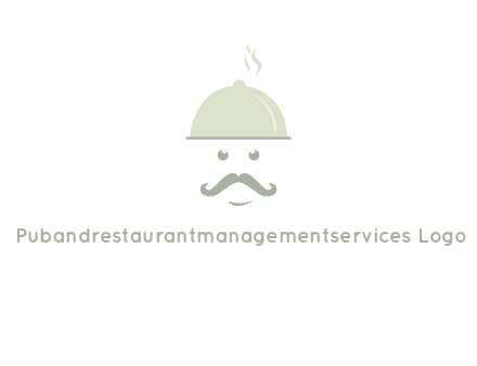 chef with dish and mustache logo