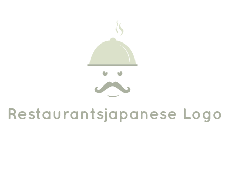 chef with dish and mustache logo