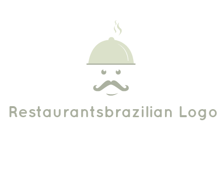 chef with dish and mustache logo