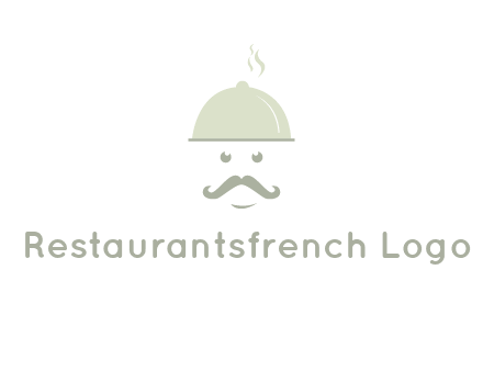 chef with dish and mustache logo