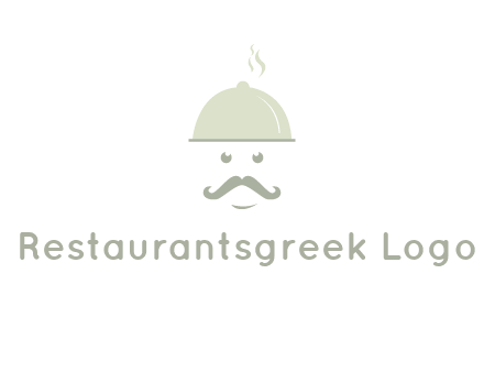 chef with dish and mustache logo
