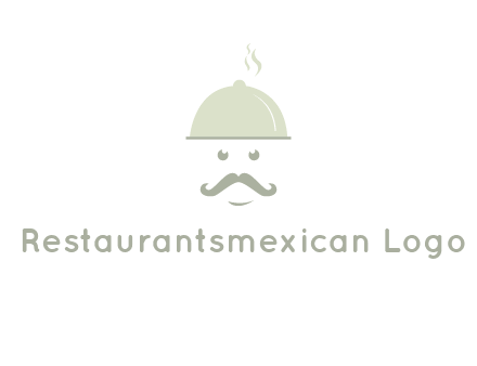 chef with dish and mustache logo