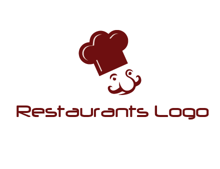 chef with cap and mustache logo