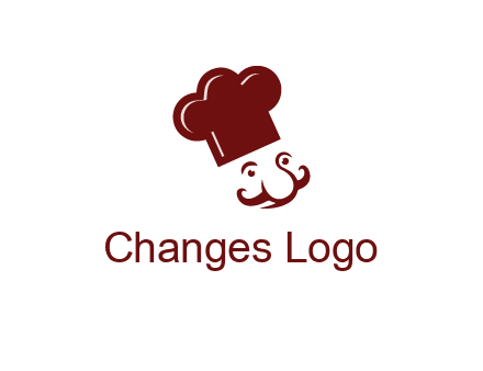 chef with cap and mustache logo