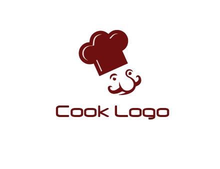 chef with cap and mustache logo